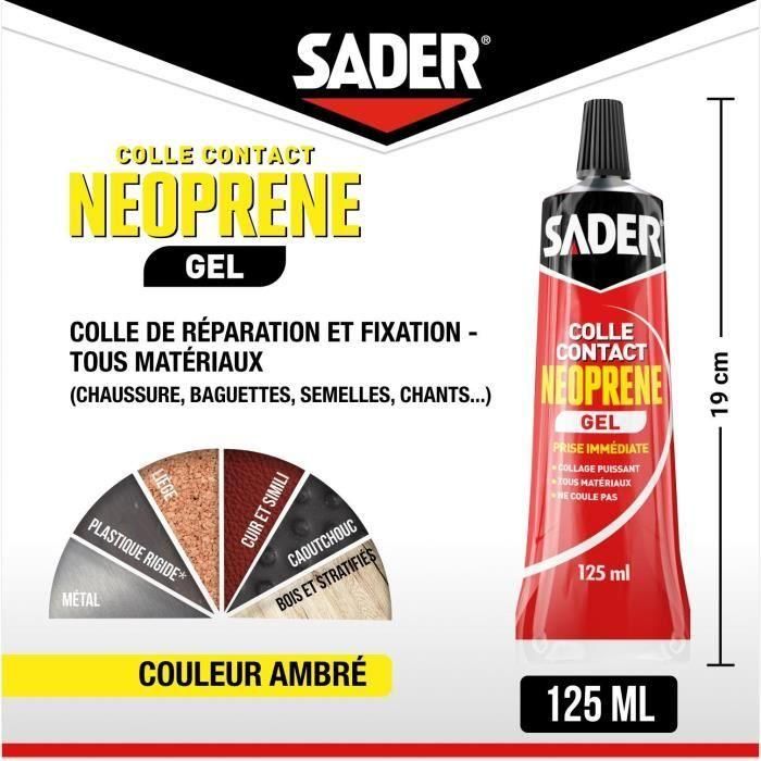 Colle contact néoprene gel extra forte - SADER - Tous matériaux - Prise immédiate - Tube 125 ml 2