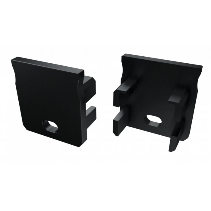 Bouchon de Fin de Profilé Type Y en Plastique Gris avec Trou 3