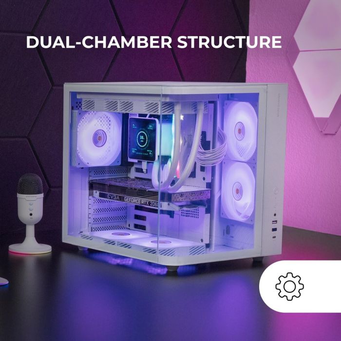 Boîtier ATX semi-tour Mars Gaming MCCURVW Blanc 4 Boîtier ATX semi-tour Mars Gaming MCCURVW Blanc 4