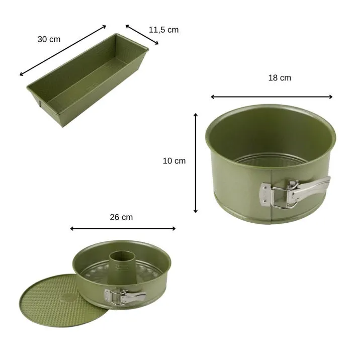 Zenker Lot de 3 moules à gâteau Green Vision 18-30 cm ZEN3176239998108 2