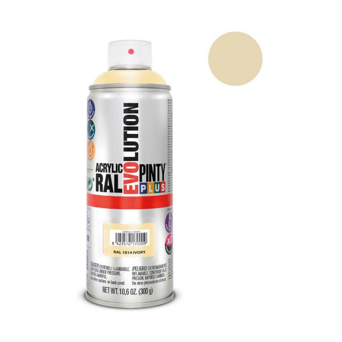 Peinture en spray Pintyplus Evolution RAL 1014 400 ml Ivoire 1 Peinture en spray Pintyplus Evolution RAL 1014 400 ml Ivoire 1