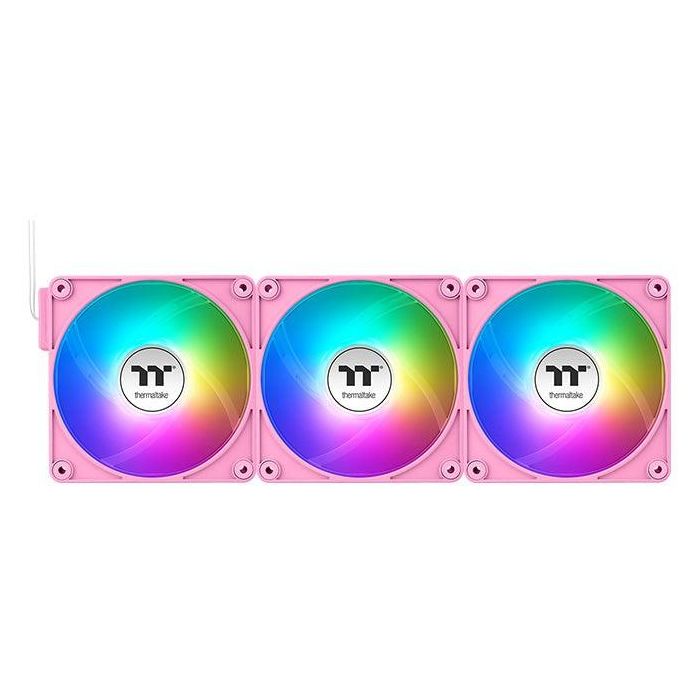 120mm Thermaltake CT120 EX ARGB Sync PC Cooling Fan Pink 3 Pack 3