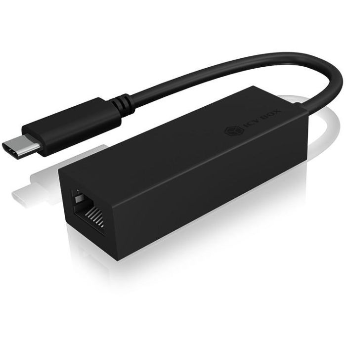 ICY BOX IB-LAN100-C3 USB-C > Gigabit LAN (ST-BU) Adapter Schwarz 1
