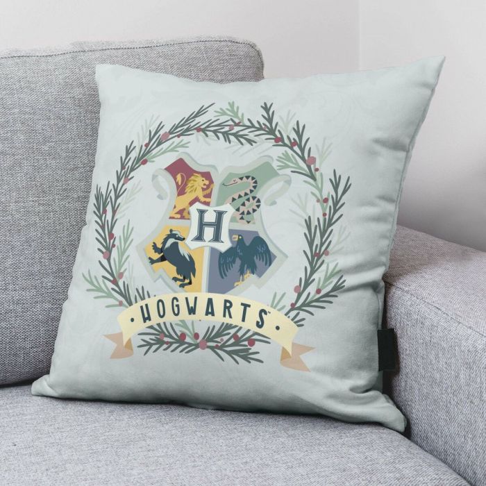 Housse de coussin Harry Potter Hogwarts Christmas Gris clair 50 x 50 cm 1