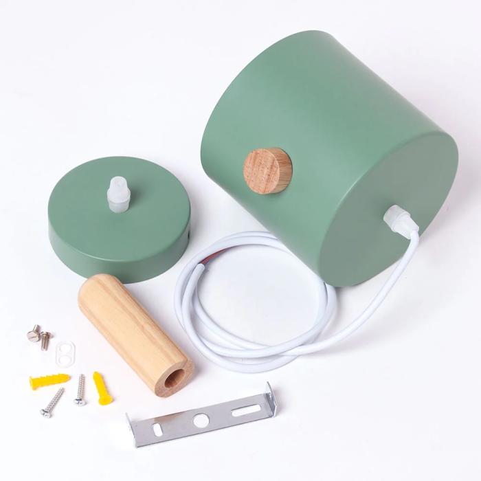 Lampe Suspendue "Scarlet" Métal et Bois Câble Réglable SKD-P1014-W 4