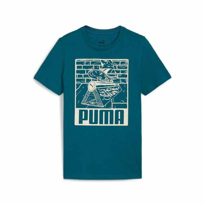 T shirt à manches courtes Enfant Puma Ess+ Mid 90S Graphic Bleu 0 T shirt à manches courtes Enfant Puma Ess+ Mid 90S Graphic Bleu 0