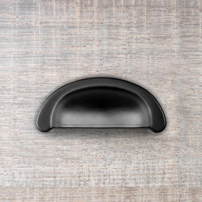 Emuca Lot de 20 poignées pour meubles Alberic, L77mm, entraxe 64mm, Zamak, Noir 2