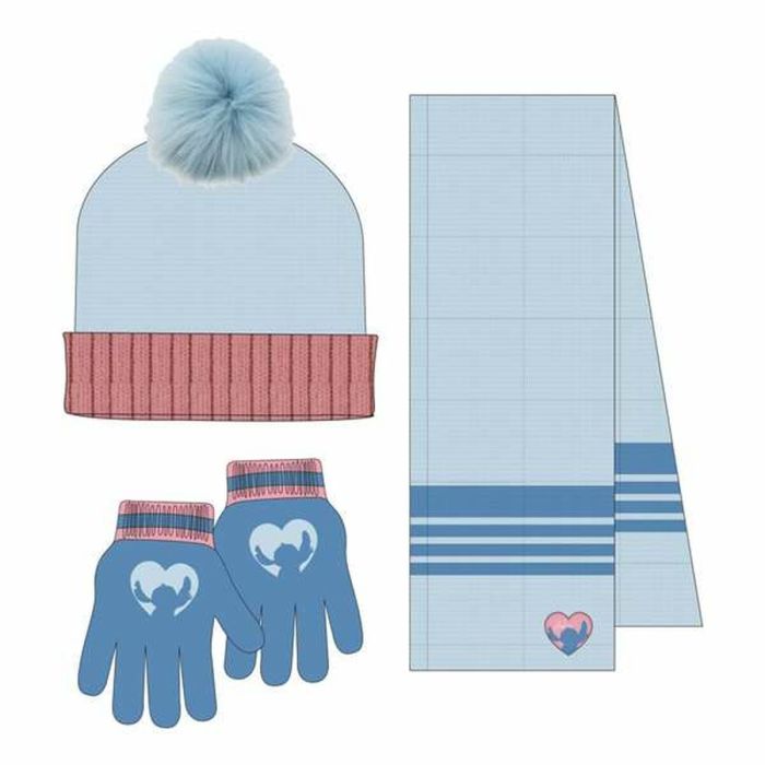 Bonnet et gants Stitch Bleu clair 1