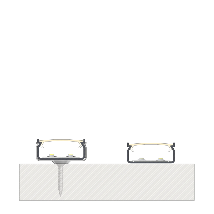 KIMERA Profil Aluminium "EGEN" Anodisé Noir avec Diffuseur Opal, Bouchons et Clips de Fixation 2.02M 1