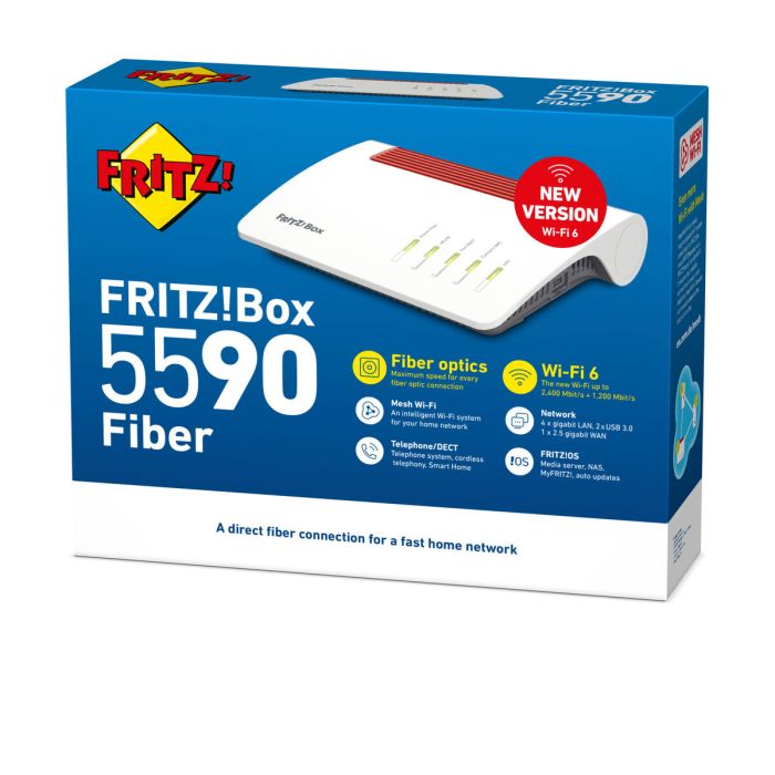 Router Fritz! FRITZBOX 5590 FIBER Blanc Ethernet LAN Wi-Fi WLAN 0 Router Fritz! FRITZBOX 5590 FIBER Blanc Ethernet LAN Wi-Fi WLAN 0