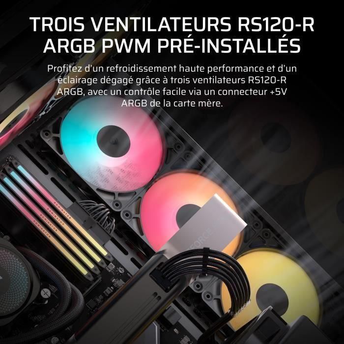Boitier PC - CORSAIR - 3500X RSR ARGB Tempered Glass Mid-Tower - 3 ventilateurs ARGB a rotor inversé - Noir 2