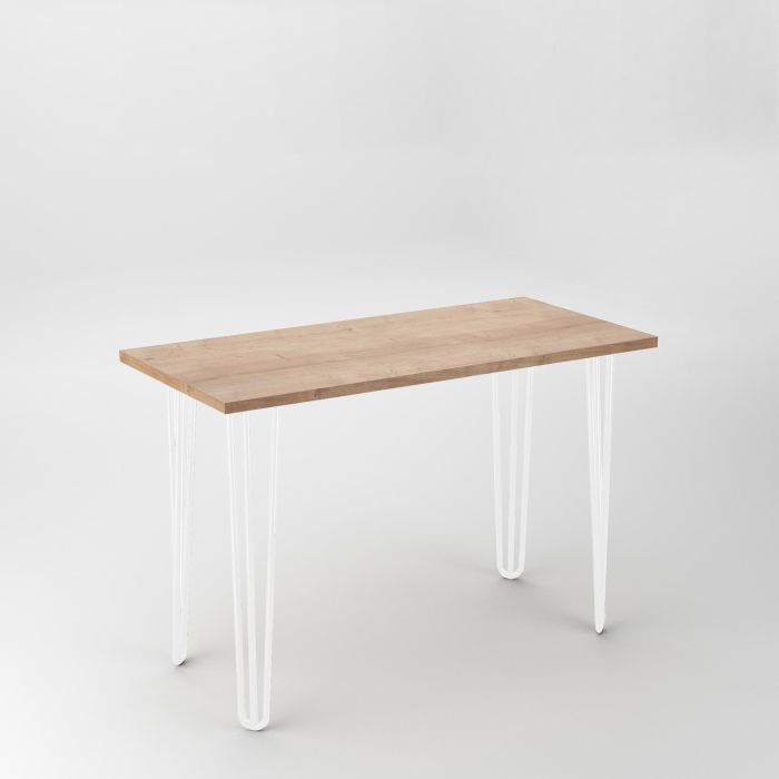 Emuca Lot de 4 pieds Hairpin de 3 fils par table, hauteur 710mm, Acier, Peint en blanc 2