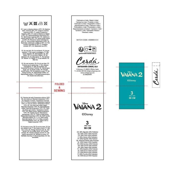 Sweat-shirt à capuche fille Stitch Moana Beige 42.5 1