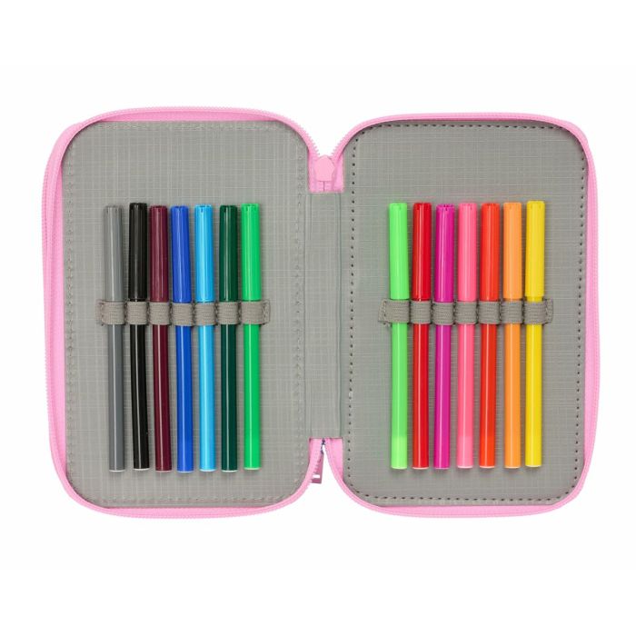 Pochette à crayons triple Frozen Bleu 12,5 x 19,5 x 5,5 cm 37 Pièces 6