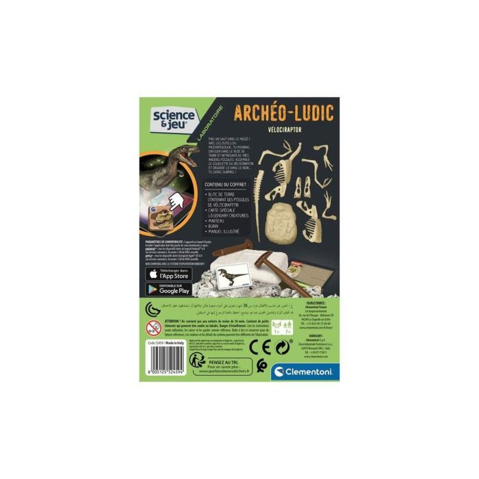 Dinosaure Clementoni Archéo Ludic Vélociraptor 1