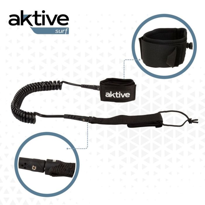 Leash Aktive Noir 20 cm Spirale Paddle Surf 4