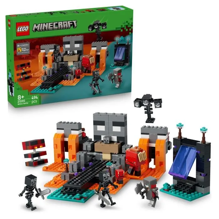 LEGO Minecraft 21590 La Bataille du Wither - Jouet de Construction pour Gamer, Figurines, Portail du Nether - Pour Enfants des 8 Ans LEGO Minecraft 21590 La Bataille du Wither - Jouet de Construction pour Gamer, Figurines, Portail du Nether - Pour Enfants des 8 Ans