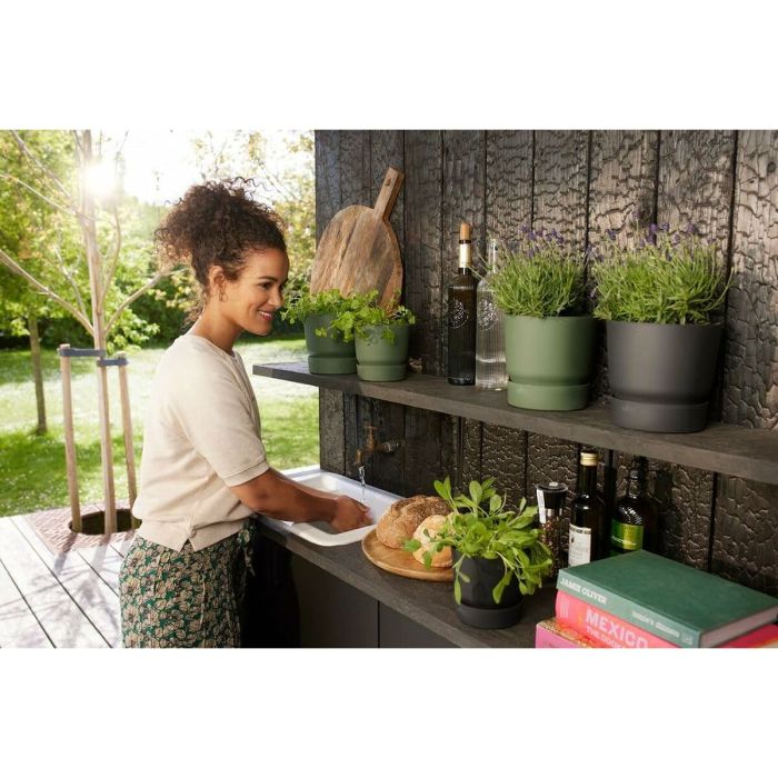 Set de pots Elho Noir Plastique Rond 2 Pièces 5