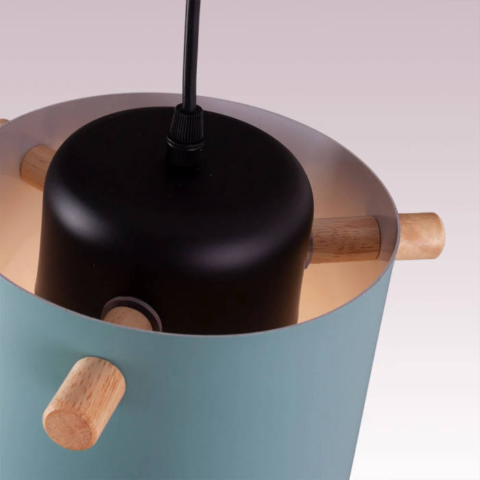 Lampe Suspendue Design Moderne "Averie" SKD-P1013-S Bois Métal Couleurs Multiples 12