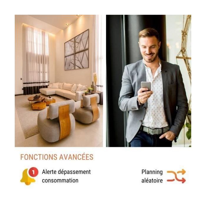 Mini prise intelligente - KONYKS - Priska Max Black FR - Wi-Fi+BT - 16A - Blanc 3 Mini prise intelligente - KONYKS - Priska Max Black FR - Wi-Fi+BT - 16A - Blanc 3