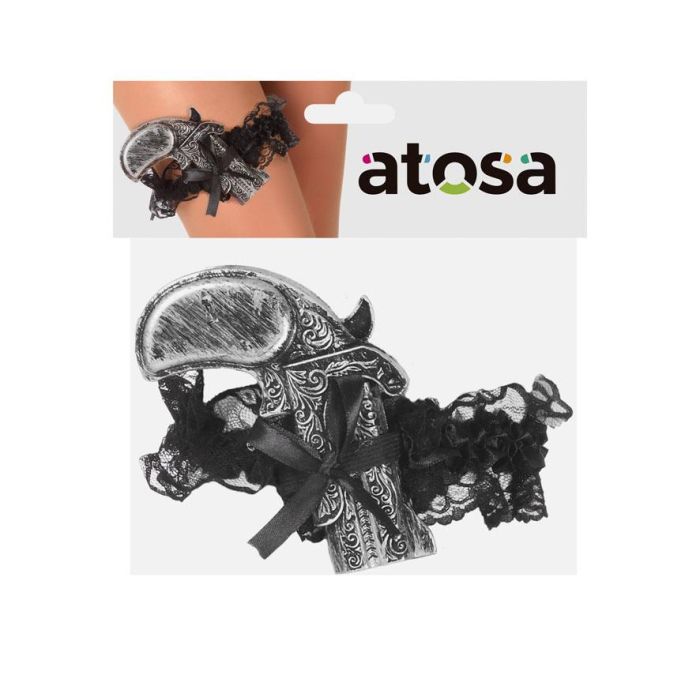 Porte-jarretelles de pirate noir adulte pour déguisement avec pistolet décoratif - Accessoire de fête et carnaval