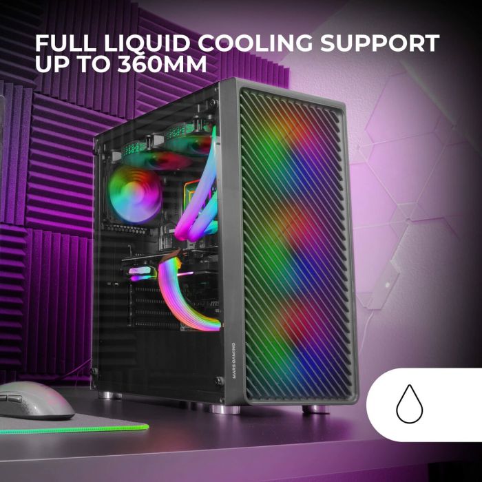 Boîtier ATX semi-tour Mars Gaming MCF Noir 4 Boîtier ATX semi-tour Mars Gaming MCF Noir 4