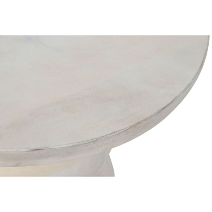 Table d'appoint Home ESPRIT Blanc Bois de manguier Bois MDF 50 x 50 x 33 cm 2
