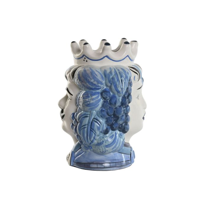 Cache-pot Home ESPRIT Bleu Blanc Porcelaine 15 x 15 x 26 cm 4 Cache-pot Home ESPRIT Bleu Blanc Porcelaine 15 x 15 x 26 cm 4