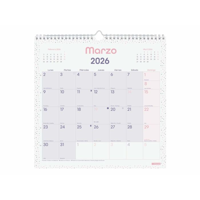 calendrier mural Finocam Multicouleur Papier 30 x 30 cm 1 calendrier mural Finocam Multicouleur Papier 30 x 30 cm 1