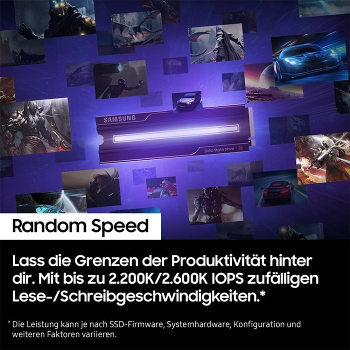 M.2. SAMSUNG 9100 PRO Heatsink NVMe 1TB PCIe 5.0 14.700 MB/s Lesen 13.300 MB/s Schreiben Interne SSD fr PC-Gaming 9