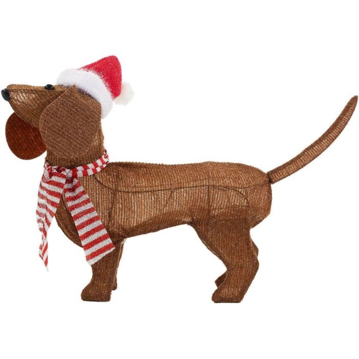 Figurine Décorative BASIC & CO Marron Chien Bonnet de Père Noël 70 x 12 x 43 cm 6