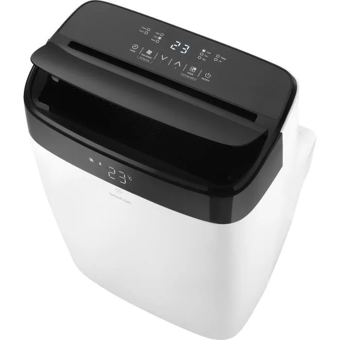 Sencor SAC MT9040C - Climatiseur mobile 9000 BTU/h, Wi-Fi, 3 modes (froid/sec/vent), surface 31-35 m2, désumidification 21,6 l/j, télécommande, kit fenêtre, écologique R290