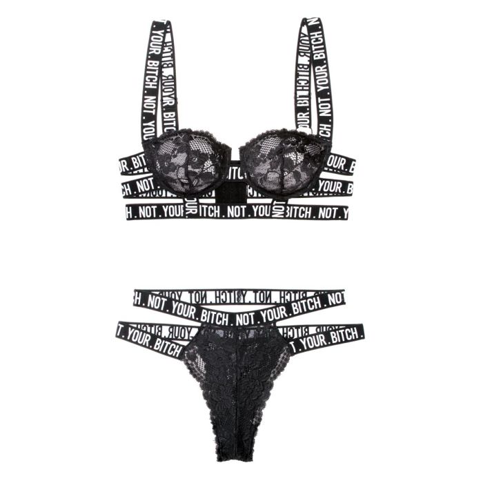 Ensemble de Lingerie Fantasy Lingerie Noir (M/L) 4