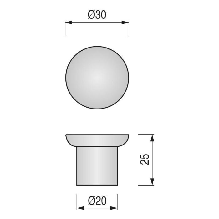 Pomo Acero Inoxidable Rami D13 30Mm H25 Herrajes Alk 1