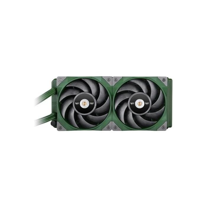 Thermaltake TOUGHLIQUID 240 ARGB Sync - Refroidisseur liquide tout-en-un pour processeur, 2 ventilateurs 120mm, 500-2000 tr/min, vert Racing