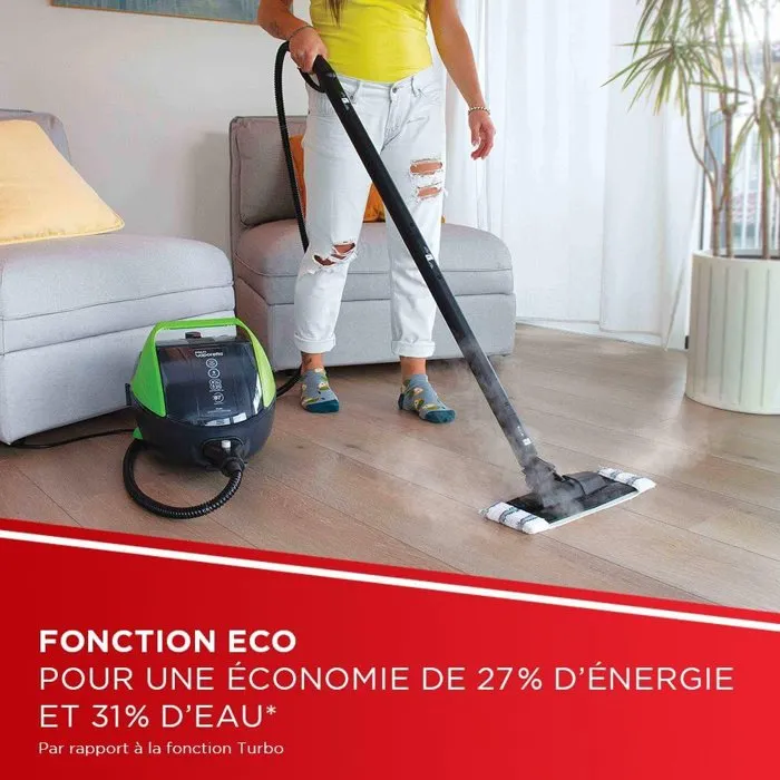 Polti Vaporetto Pro 95 Turbo Flexi Nettoyeur Vapeur Multi-surfaces - 1100 W, 1.3 L, Noir/Vert, Hygiène sans Produits Chimiques, Remplissage Continu Polti Vaporetto Pro 95 Turbo Flexi Nettoyeur Vapeur Multi-surfaces - 1100 W, 1.3 L, Noir/Vert, Hygiène sans Produits Chimiques, Remplissage Continu