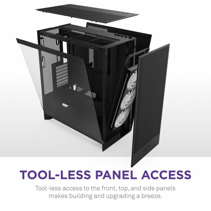 Boîtier ATX semi-tour NZXT H7 Flow RGB Midi Noir 13