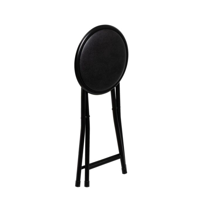Tabouret Noir Polyuréthane PVC Fer 30 x 30 x 45 cm 2