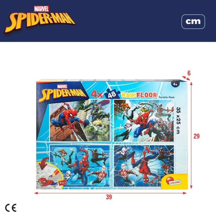 Puzzle Enfant Spider-Man Double face 4 en 1 48 Pièces 35 x 1,5 x 25 cm (6 Unités) 1
