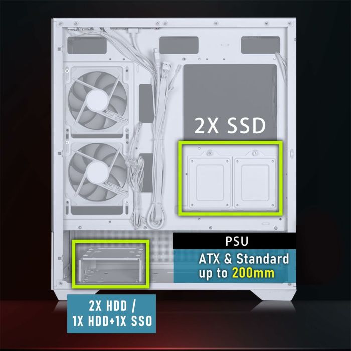 Boîtier ATX semi-tour BitFenix CETO Basic Blanc 6