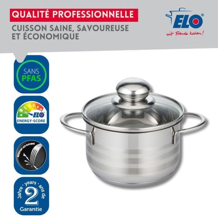 Casseroles Fackelmann Elo Brillant Acier 1,75 L 1,25 L 2 Pièces 2