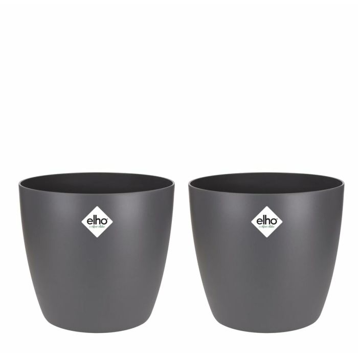 Set de pots Elho Gris Plastique Rond 2 Pièces 0 Set de pots Elho Gris Plastique Rond 2 Pièces 0
