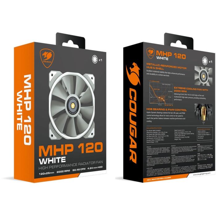 120mm COUGAR Gehäuse Lüfter MHP 120, Weiß 5