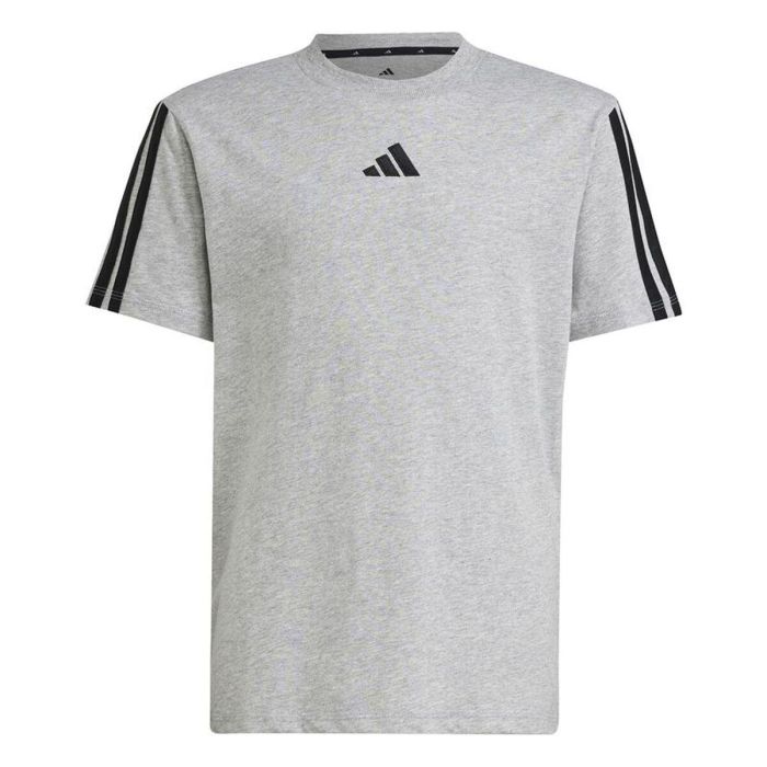 T shirt à manches courtes Enfant Adidas 3stripes Noir Gris clair L