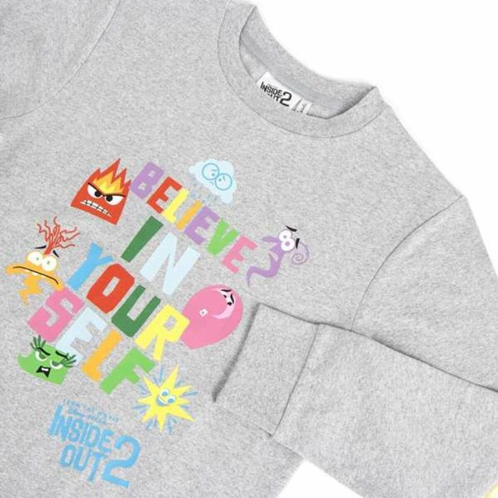 Sweat sans capuche unisex Inside Out Gris 4 ans 1