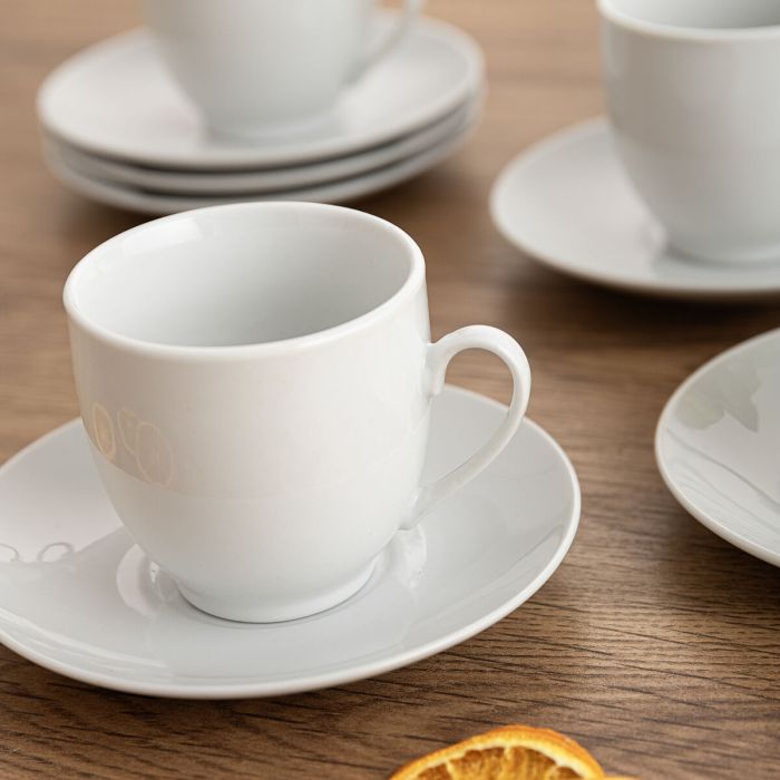 Tasse avec sous-tasse Quid New Renova Blanc Céramique 200 ml (6 Unités) 4