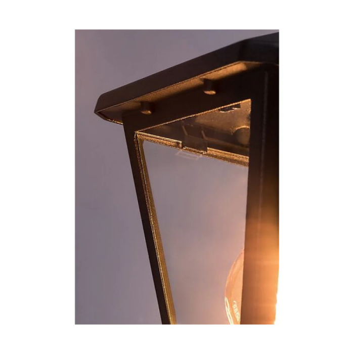 RABALUX Applique Extérieure Paravento 1xE27 IP44 Noir Aluminium Noir Métal Noir Verre Transparant RAB-7147 5