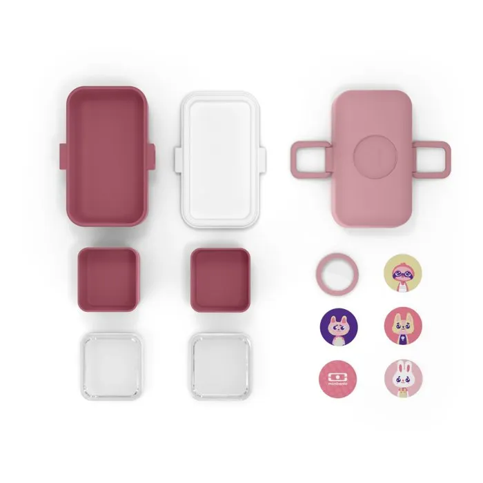 Monbento - Lunch Box Enfant 3 Compartiments Sans BPA MB Tresor Rose Blush - Boîte repas micro-ondable 0.8 L personnalisable Monbento - Lunch Box Enfant 3 Compartiments Sans BPA MB Tresor Rose Blush - Boîte repas micro-ondable 0.8 L personnalisable