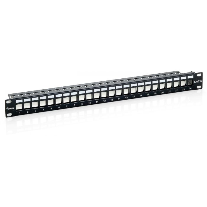 Equip Patchpanel 24x Cat6 19" FTP 1HE Keystone Montage sw 0 Equip Patchpanel 24x Cat6 19" FTP 1HE Keystone Montage sw 0