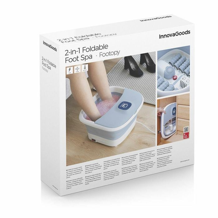 Pack Spa pour les Pieds Pliable avec Rouleaux et Hydromassage et Coupe-ongles avec lumière LED, loupe et lime InnovaGoods 9 Pack Spa pour les Pieds Pliable avec Rouleaux et Hydromassage et Coupe-ongles avec lumière LED, loupe et lime InnovaGoods 9